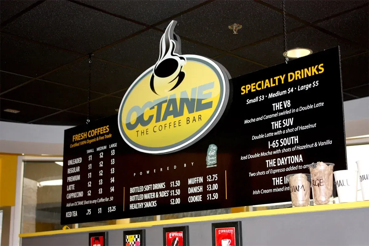 Menu Boards customer work by Tennessee Sign Company